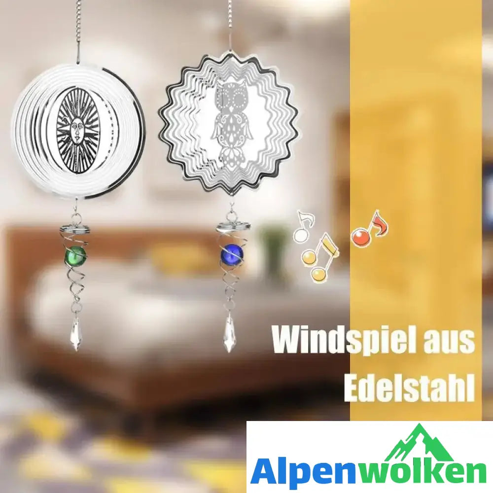 Alpenwolken - Windspiel aus Edelstahl