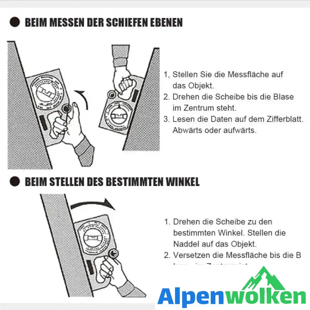 Alpenwolken - Winkelmessgerät, Praktisch und professionell