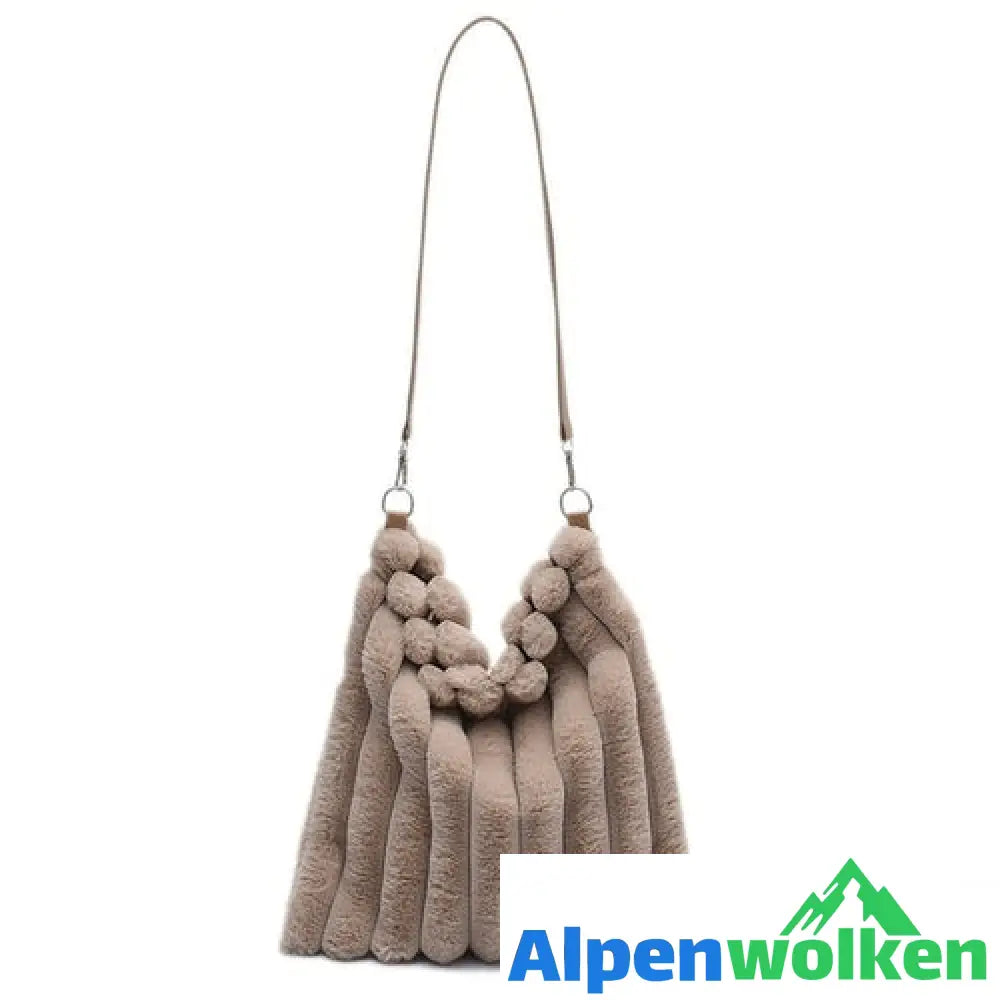 Alpenwolken - Winter-Plüsch-Unterarmtaschen | Modetaschen für Damen | Damen Blau