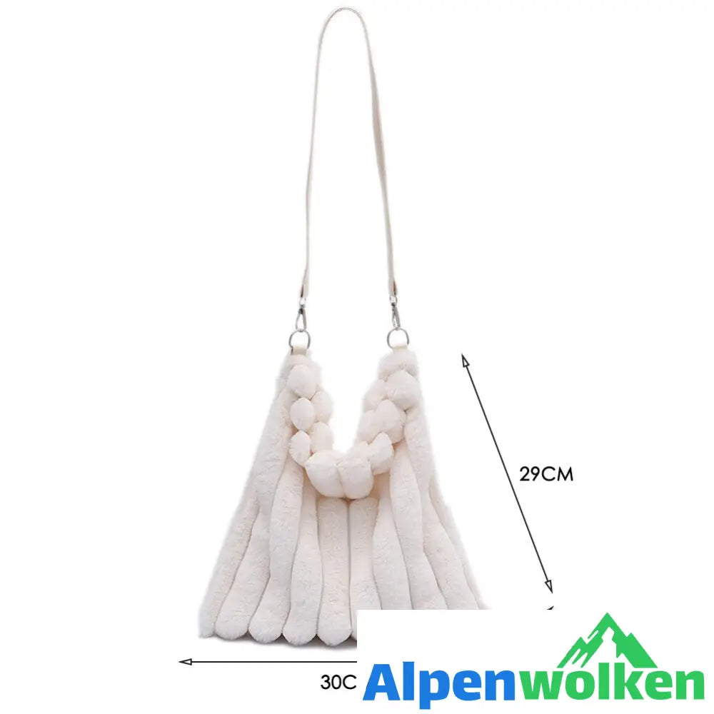 Alpenwolken - Winter-Plüsch-Unterarmtaschen | Modetaschen für Damen | Damen