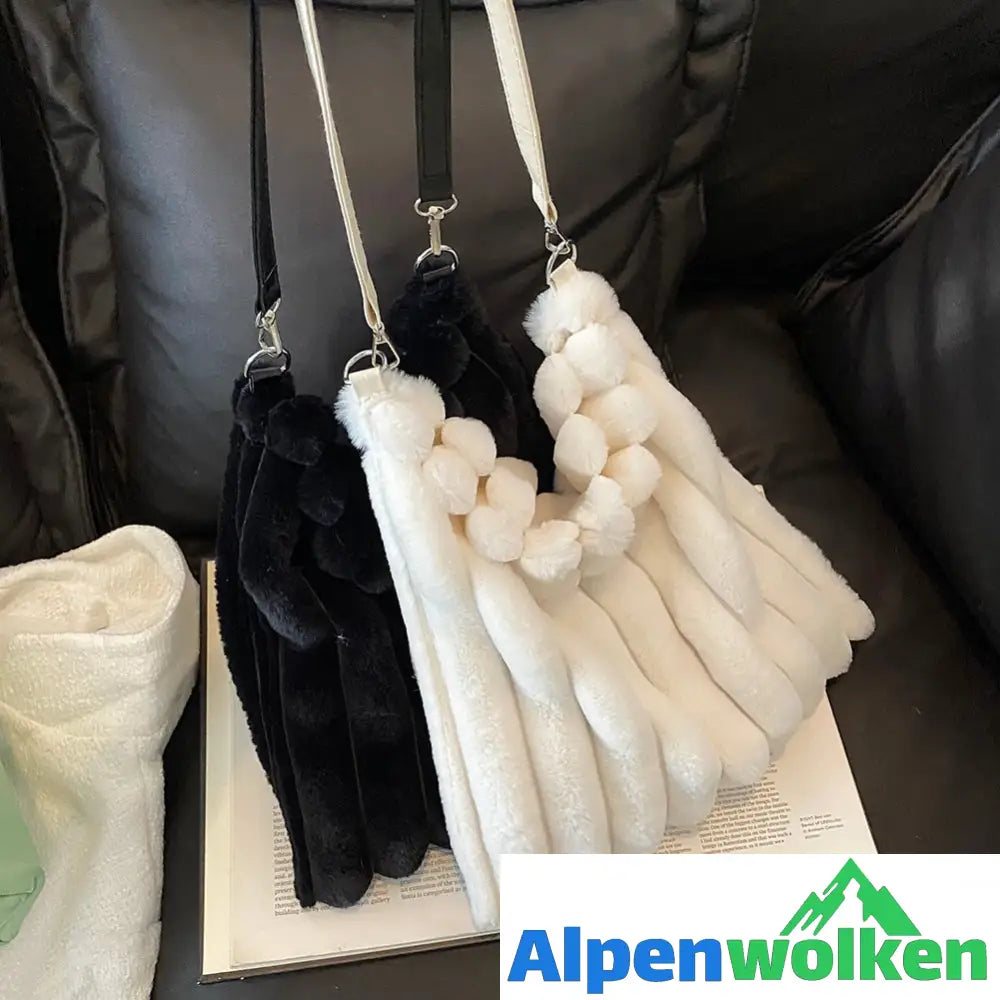 Alpenwolken - Winter-Plüsch-Unterarmtaschen | Modetaschen für Damen | Damen