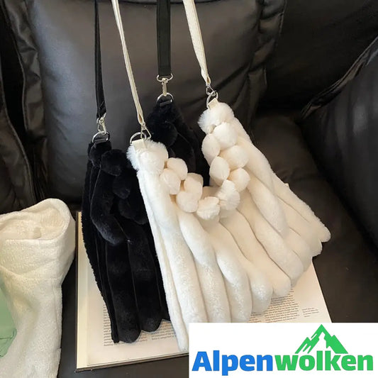 Alpenwolken - Winter-Plüsch-Unterarmtaschen | Modetaschen für Damen | Damen