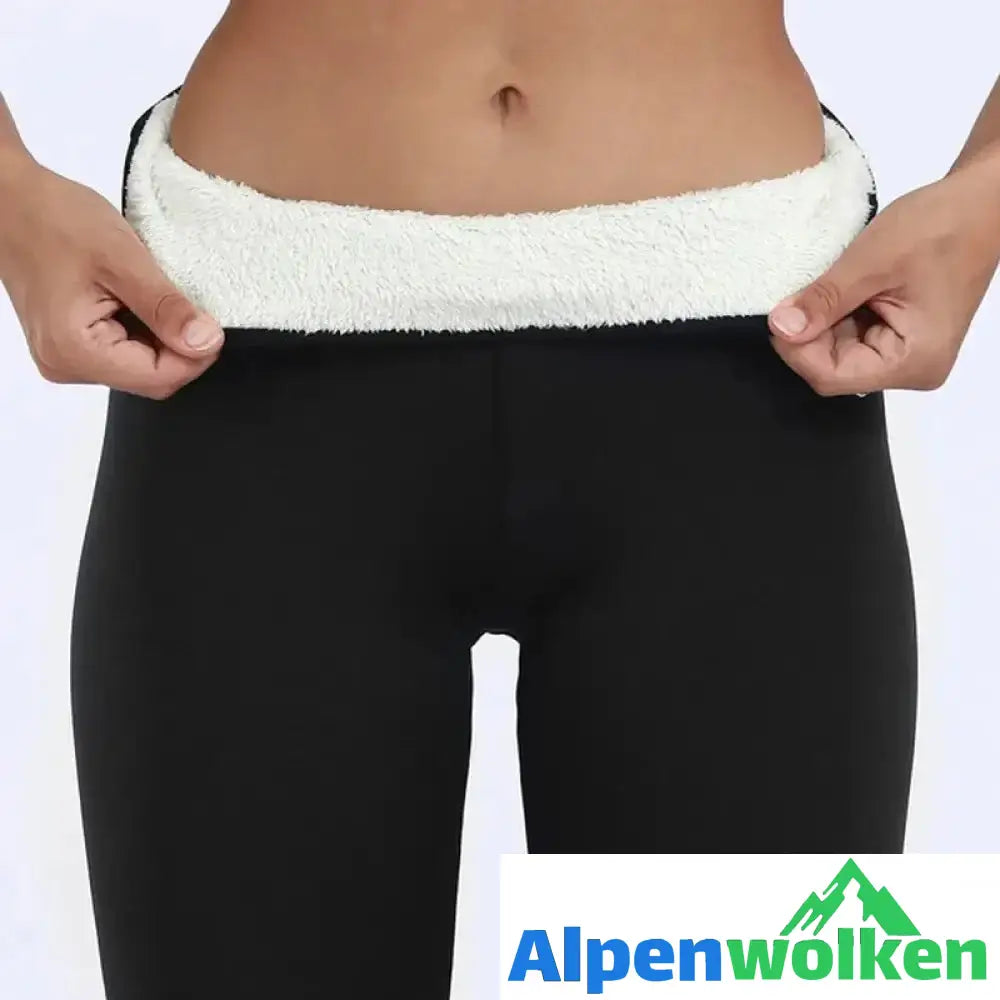 Alpenwolken - Winterleggings aus Lammsamt Schwarz