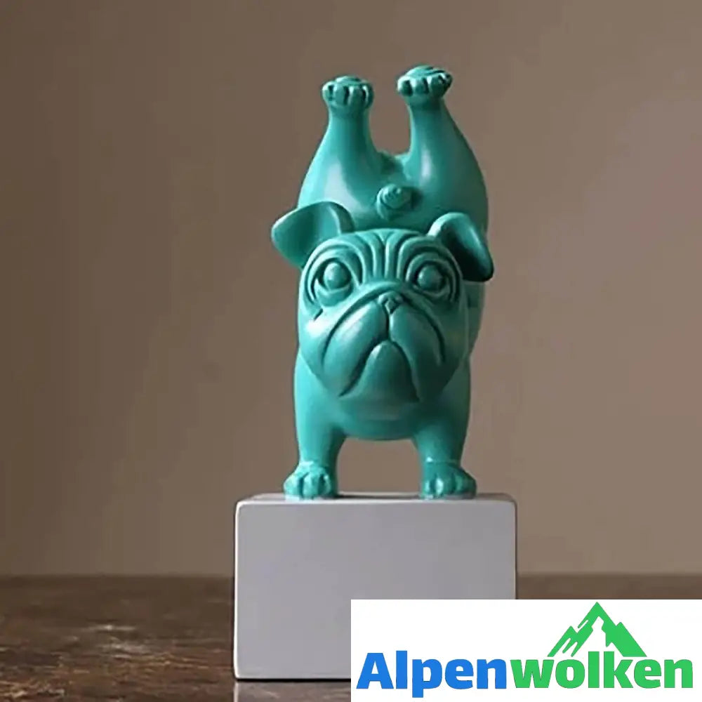 Alpenwolken - Yoga Bulldogge Figurine Teal