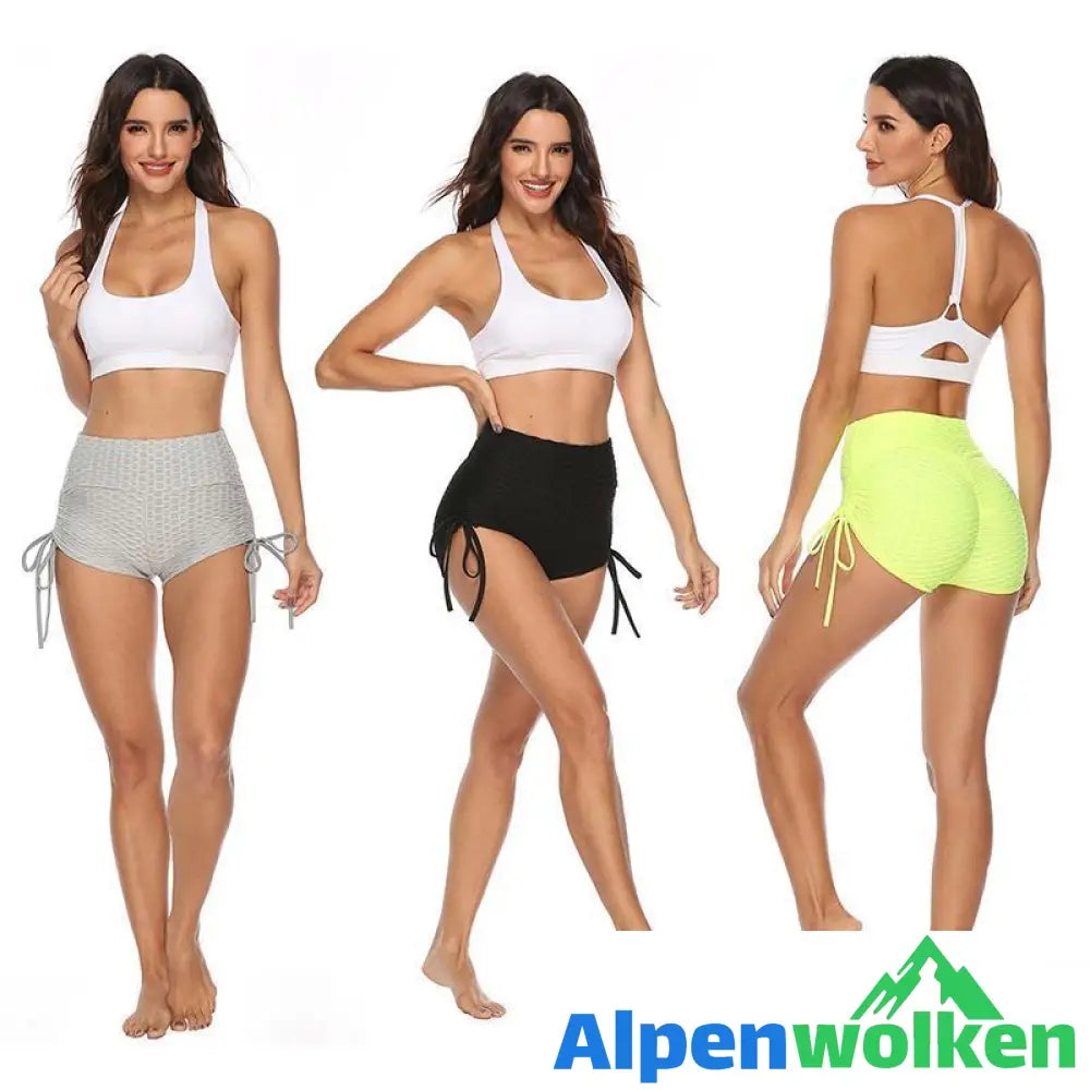 Alpenwolken - Yogahose, Bubble-Shorts mit Schleife