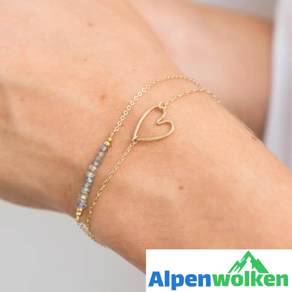 Alpenwolken - Zartes Herz Armband