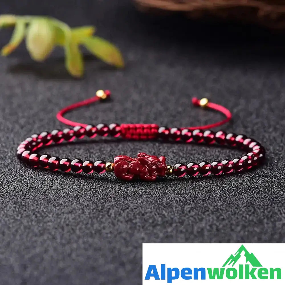 Alpenwolken - Zinnober Pixiu Armband