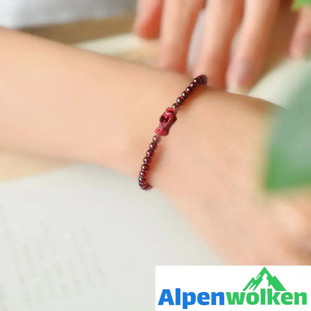 Alpenwolken - Zinnober Pixiu Armband