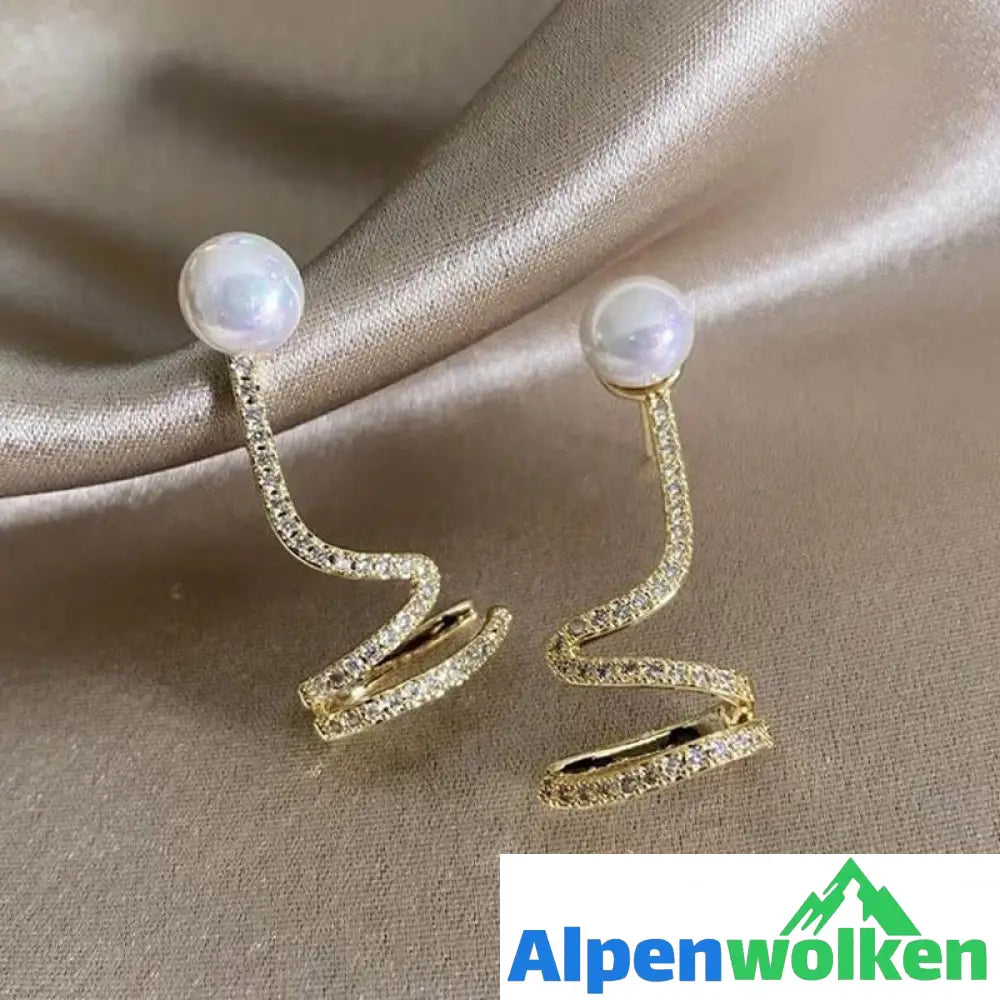 Alpenwolken - Zirkon Perle Ohrklemme