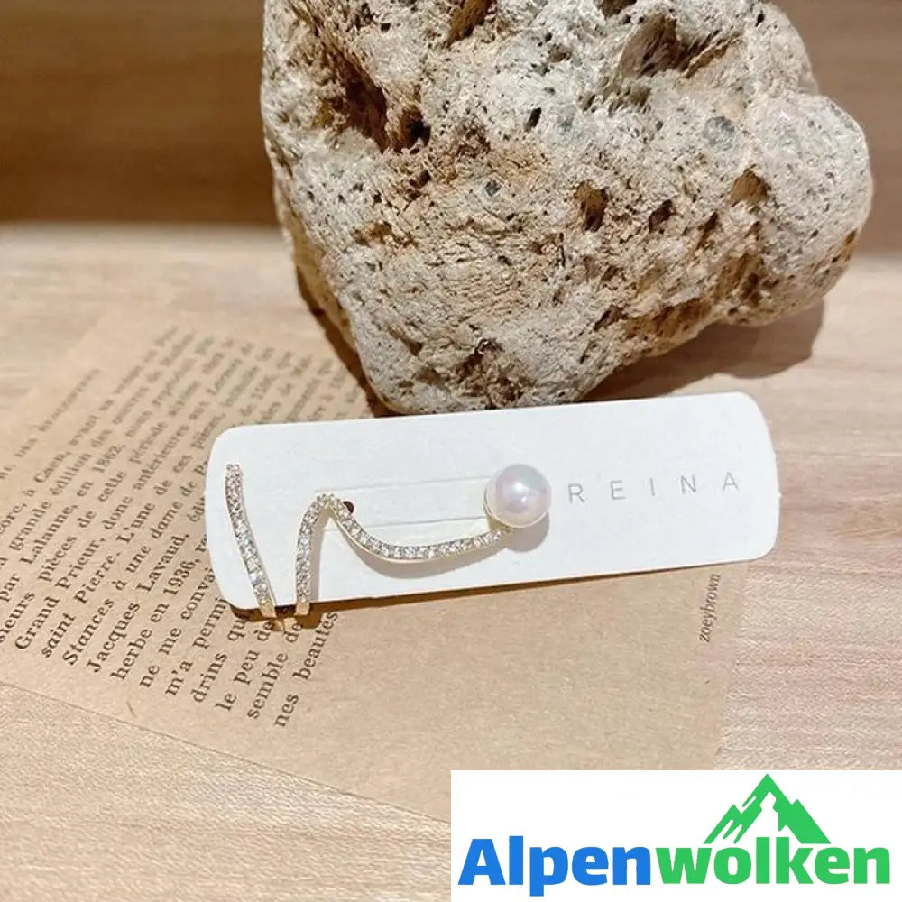 Alpenwolken - Zirkon Perle Ohrklemme