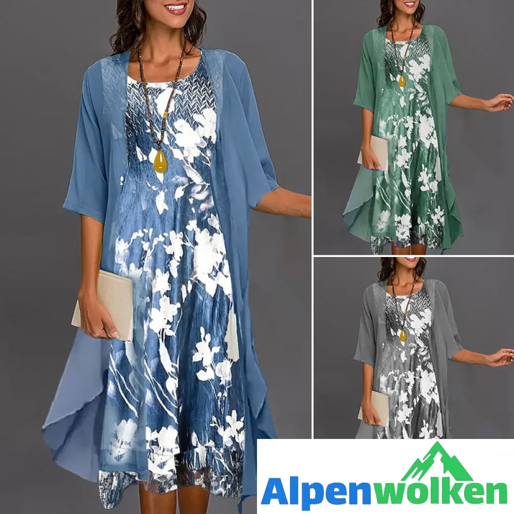 Alpenwolken - Zweiteiliges Sommerkleid Aus Chiffon